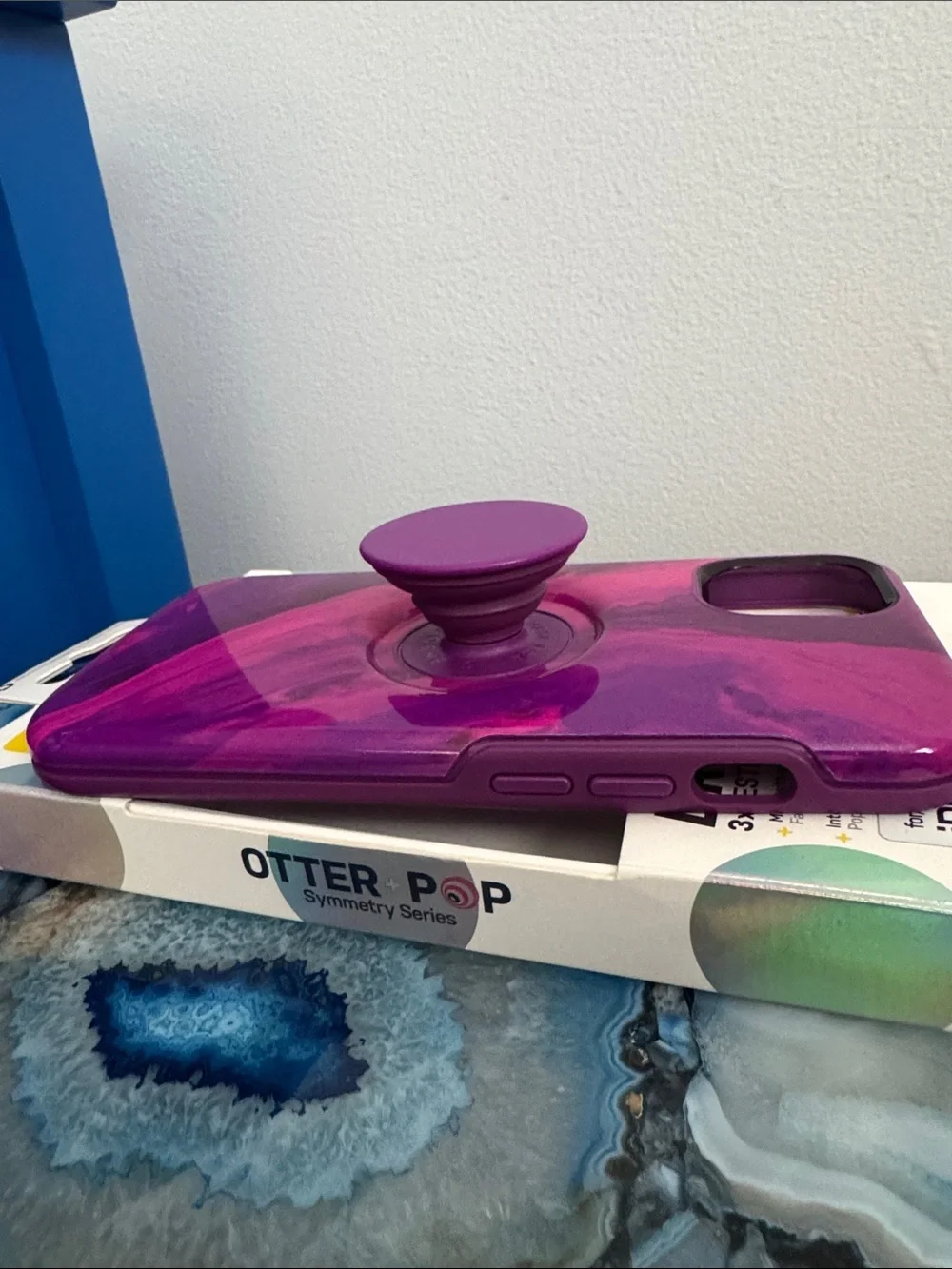 OtterBox Otter + Pop Symmetry Series Purple Marble iPhone 13 Case w/PopSocket